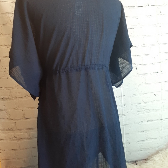 NEW YORK AND CO. BLUE TUNIC SZ MED D630 - Picture 6 of 15